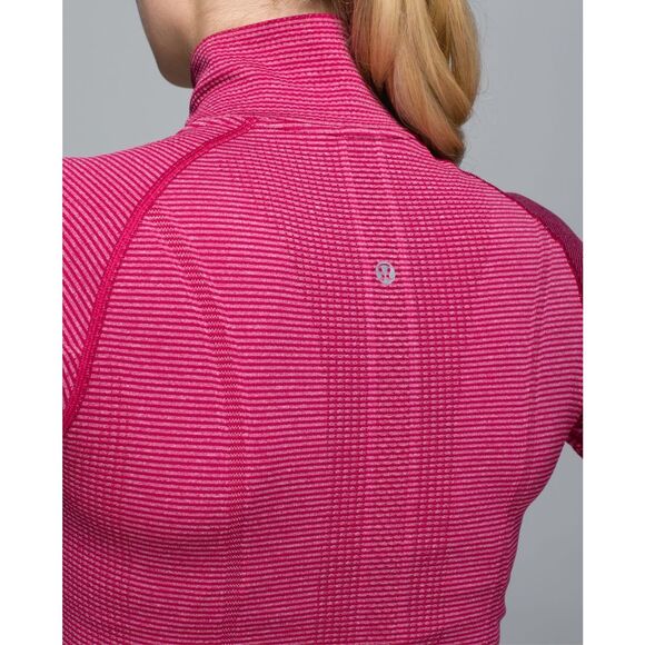 Lululemon Run Swiftly Tech 1/2 Zip Tonka Stripe Heathered Bumble Berry - Picture 4 of 13